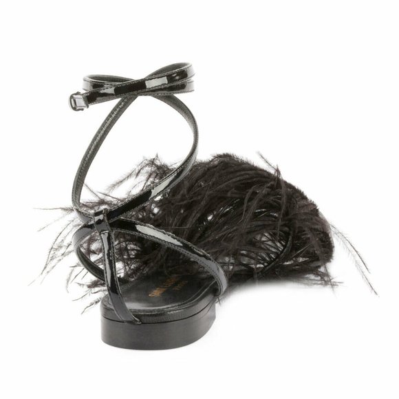 Saint Laurent Feather-Embellished Sandals 36 - Picture 3 of 3